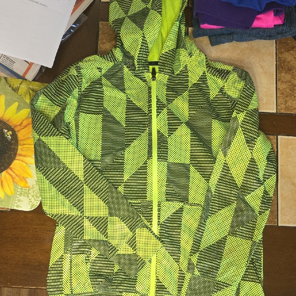 Geometric Neon Yellow and Black Hoodie